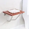 Solid Wood Folding Bath Chair Wall-mounted Shower Seats Non-slip Barrier-free Bathroom Stool Household Porch Shoe Changing Stool 2