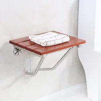 Solid Wood Folding Bath Chair Wall-mounted Shower Seats Non-slip Barrier-free Bathroom Stool Household Porch Shoe Changing Stool 2