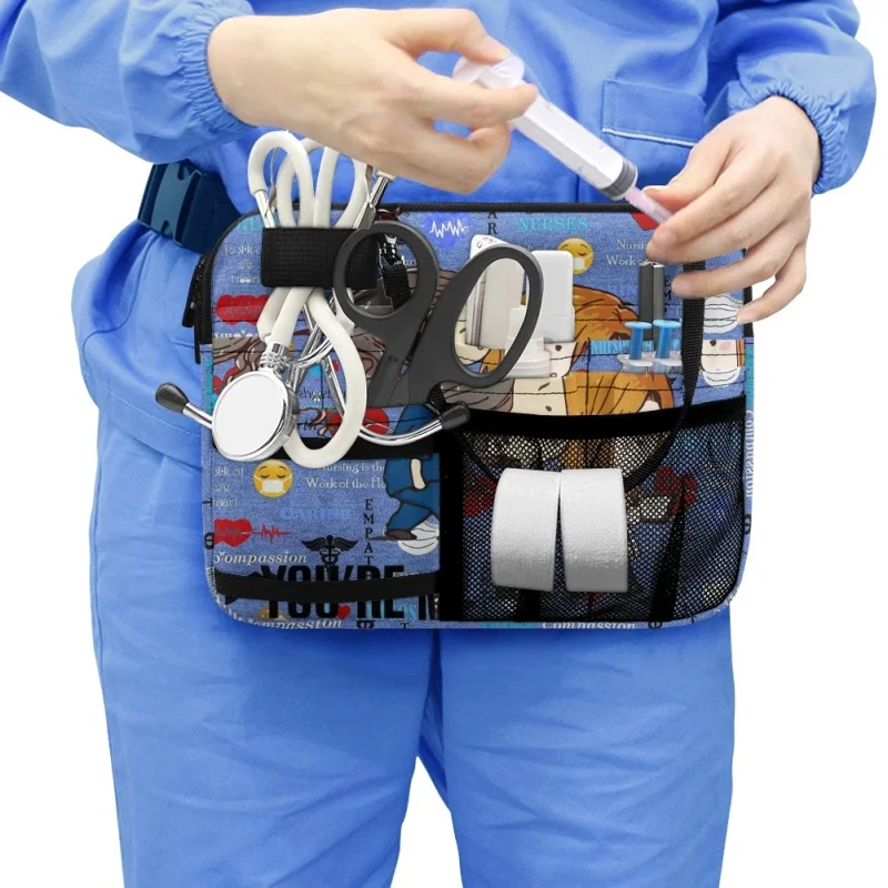 

Twoheartsgirl Adjustable Nurse Waist Bag Practical Nursing Belt Organizer Care Tool Pouch Portable Fanny Pack Emergency Supplies