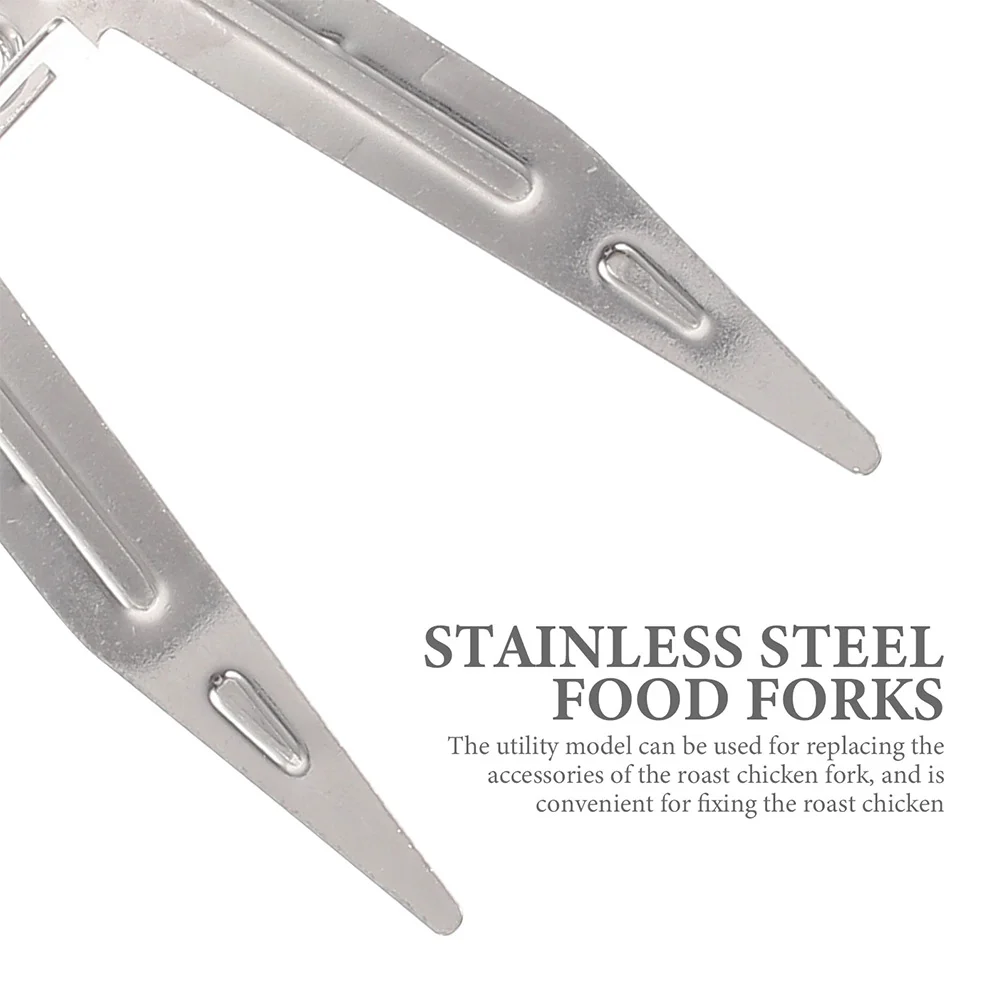 2 Pcs Grill Stainless Steel Kitchen Rotating Chicken Forks Airfryer Electronic Forks Oven Accessories chicken forks