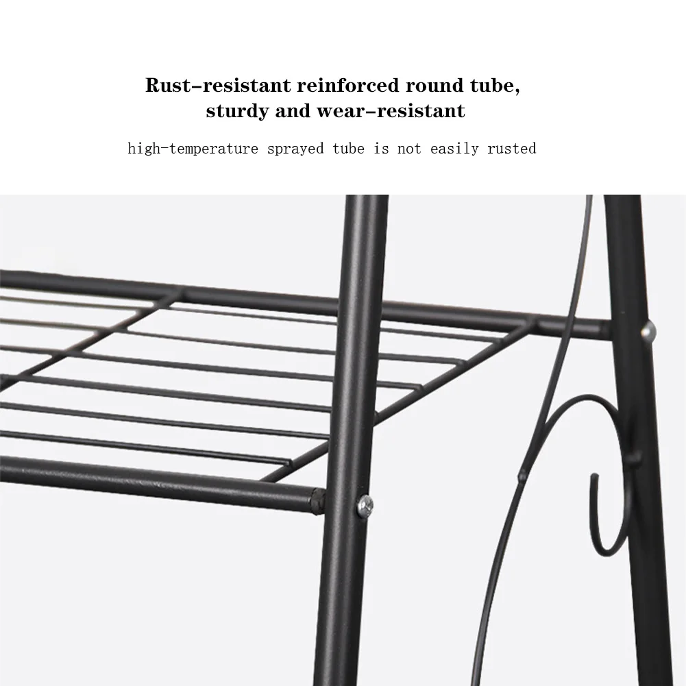 3-stufiger Metall-Pflanzenständer für mehrere Pflanzen, platzsparender, dekorativer Leiterständer für Blumenkübel, für drinnen und draußen – Detail 10