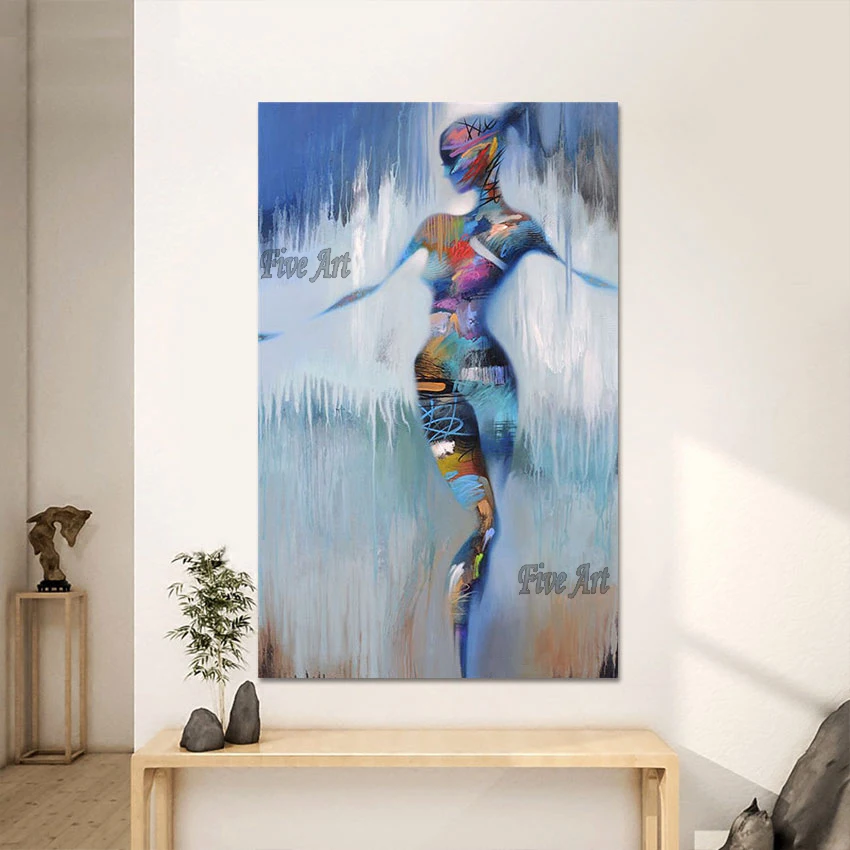 

Настенная абстрактная 3d-фигурка, простой дизайн, современная картина без рамки, привлекательная Обнаженная девушка, акриловая живопись, холст, рулон, художественное оформление, демонстрация