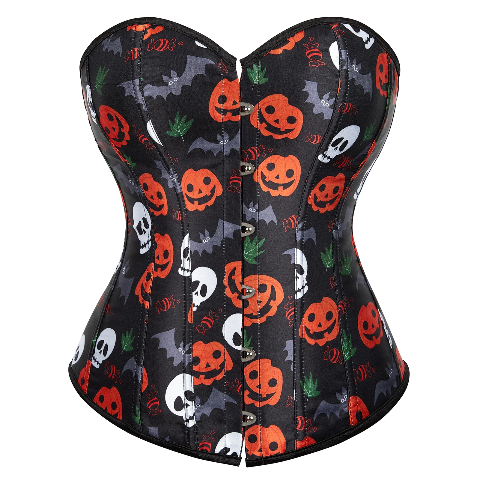 Bustier Corset Skirts Pumpkin Skull Printing Corsets Dress Set Plus Size Burlesque Clubwear Outfits Halloween Costumes Sexy