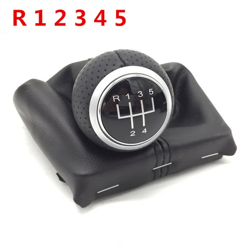 Pommeau De Levier De Vitesse Pour Audi A3 S3 8P (2003-2013) Et A4 A5 Q5 B8 (2007-2015) - 5 Vitesses - Noir/Argent/Rouge - 7