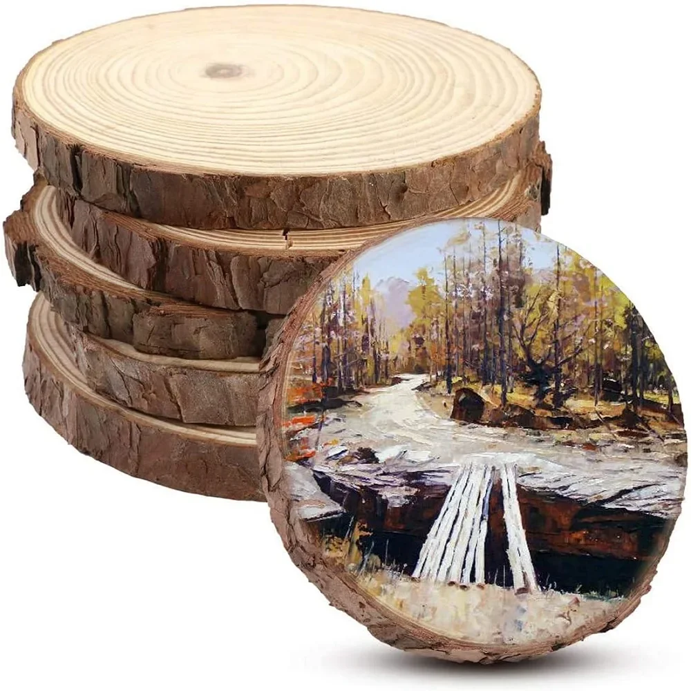 Natural Wood Slices Craft Wood Kit with Hole Wooden Circles Tree