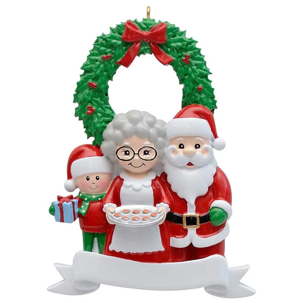 

Family Christmas Decorations Xmas Tree Hanging Pendant For Home Party Ornaments Gift For Children DIY Name Personalized Resin