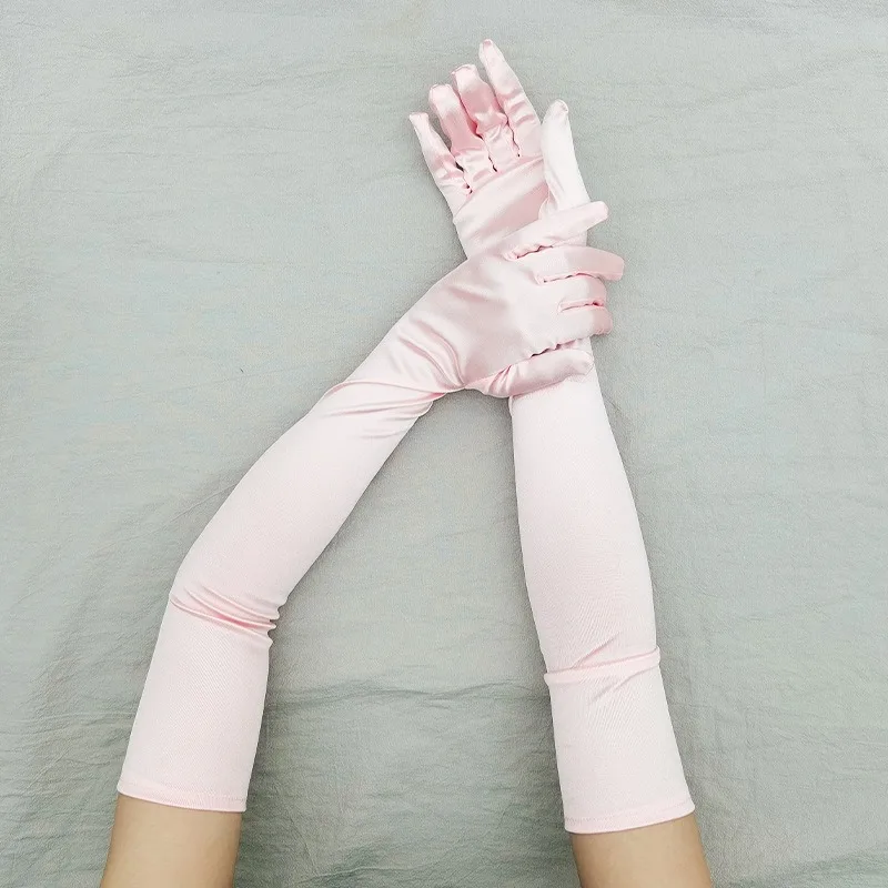 chinese dress ladies Delia -- Women's Satin Opera Length Gloves