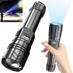 LED Flashlights USB Rechargeable Waterproof High Lumens Flashlight Portable Ultra Power Torch Lamp for Outdoor Fishing Adventure