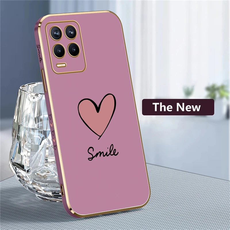 Chic Electroplated Love Heart Phone Case - Soft Silicone Shockproof Cover