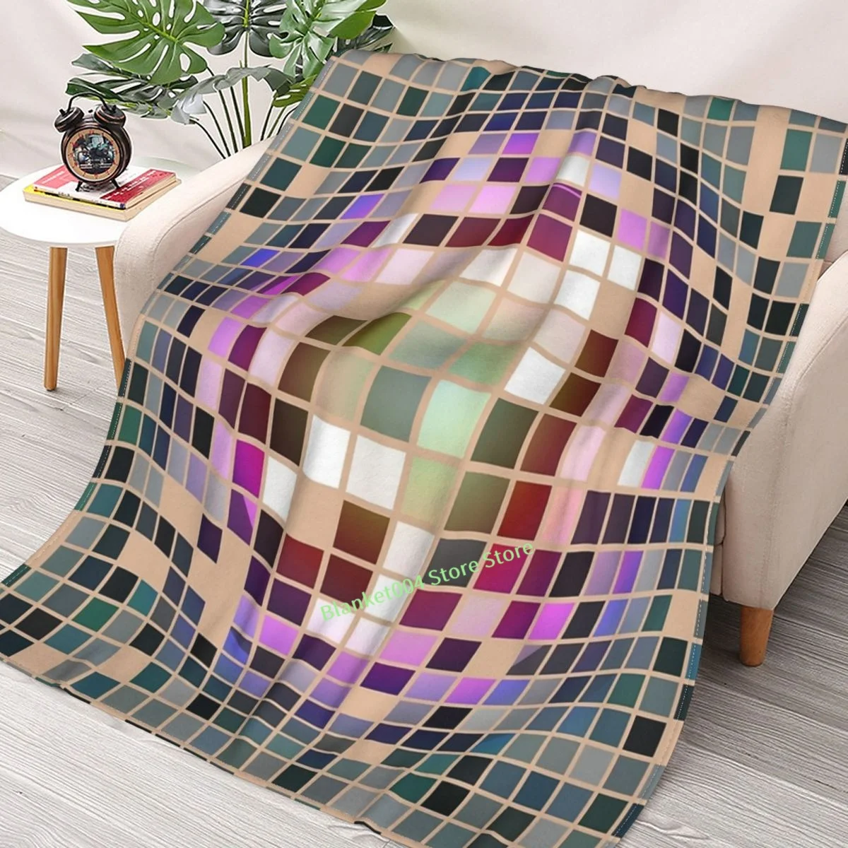 

Victor Vasarely Homage 77 Throw Blanket 3D printed sofa bedroom decorative blanket children adult Christmas gift