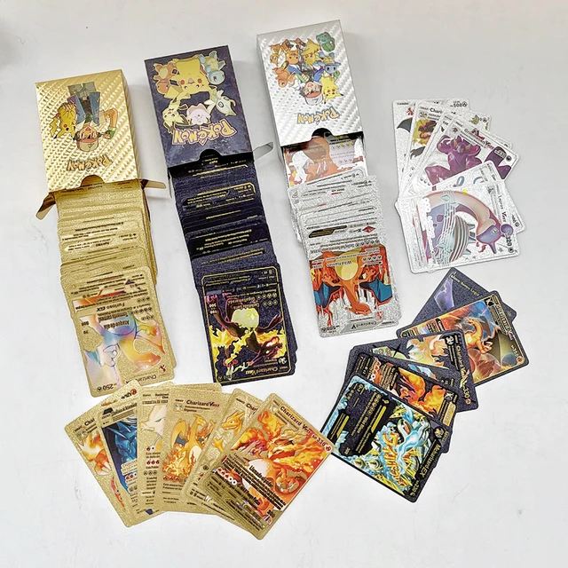 Cheap 2023 27-55 Cartas Pokemon Cards Gold Card V Vmax Spanish Pokemon Card  Golden Kids Game Collection Cards Christmas Gift