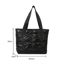 Fashion Ladies Tote Handbags Large Capacity Cotton Padded Shopping Bag Rhombus Portable Handbag Quilted Solid for Leisure Travel - Image 3