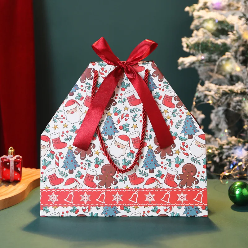 Christmas Santa Claus Gift Packaging Bag Small Candy Christmas Hangbag Xmas Tree Paper Bag New Year 2026 Shopping Bag