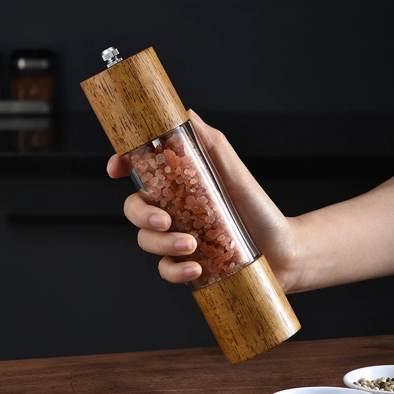 Antique Color Wooden Pepper Mill Manual Salt Spice Grinder With Adjustable Ceramic Core Pepper Grinder Kitchen Accessories Tool