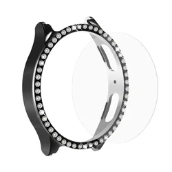 Elegant Diamond Bumper Case with Screen Protector for Galaxy Watch 5 40mm (Black)