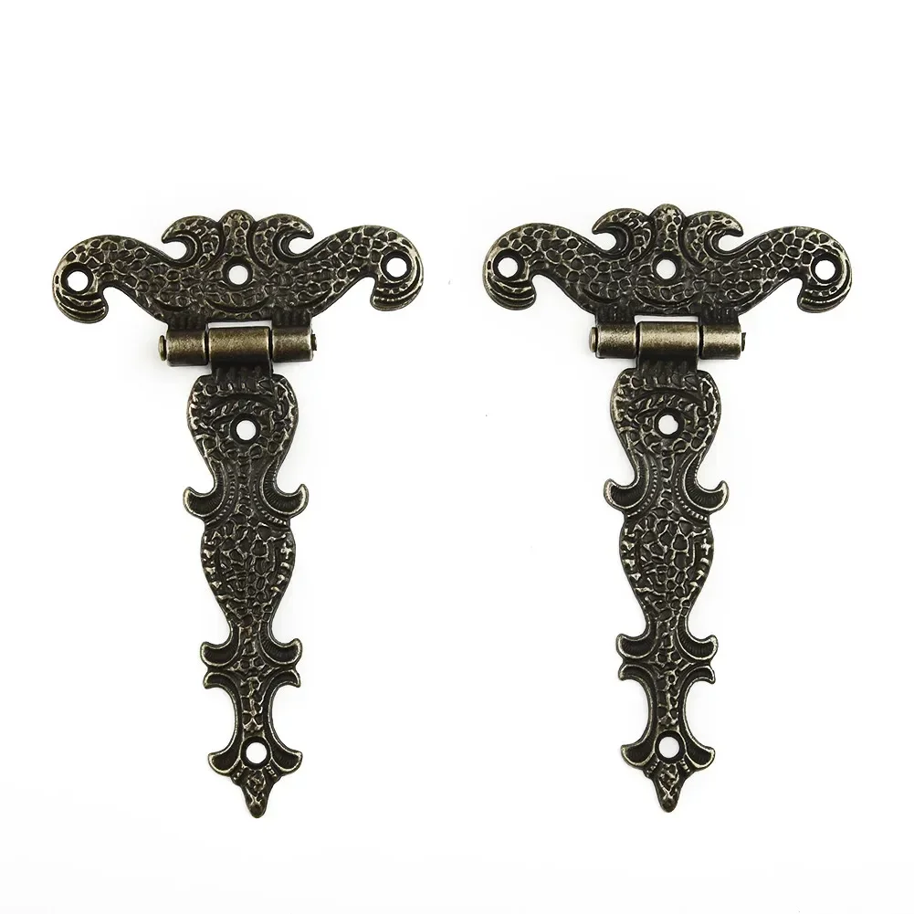 2pcs Bronze Zinc Alloy Hinge Furniture Fittings Butt Hinges Antique Wooden Box Decorative Hinge Repair Kit Furniture For Home