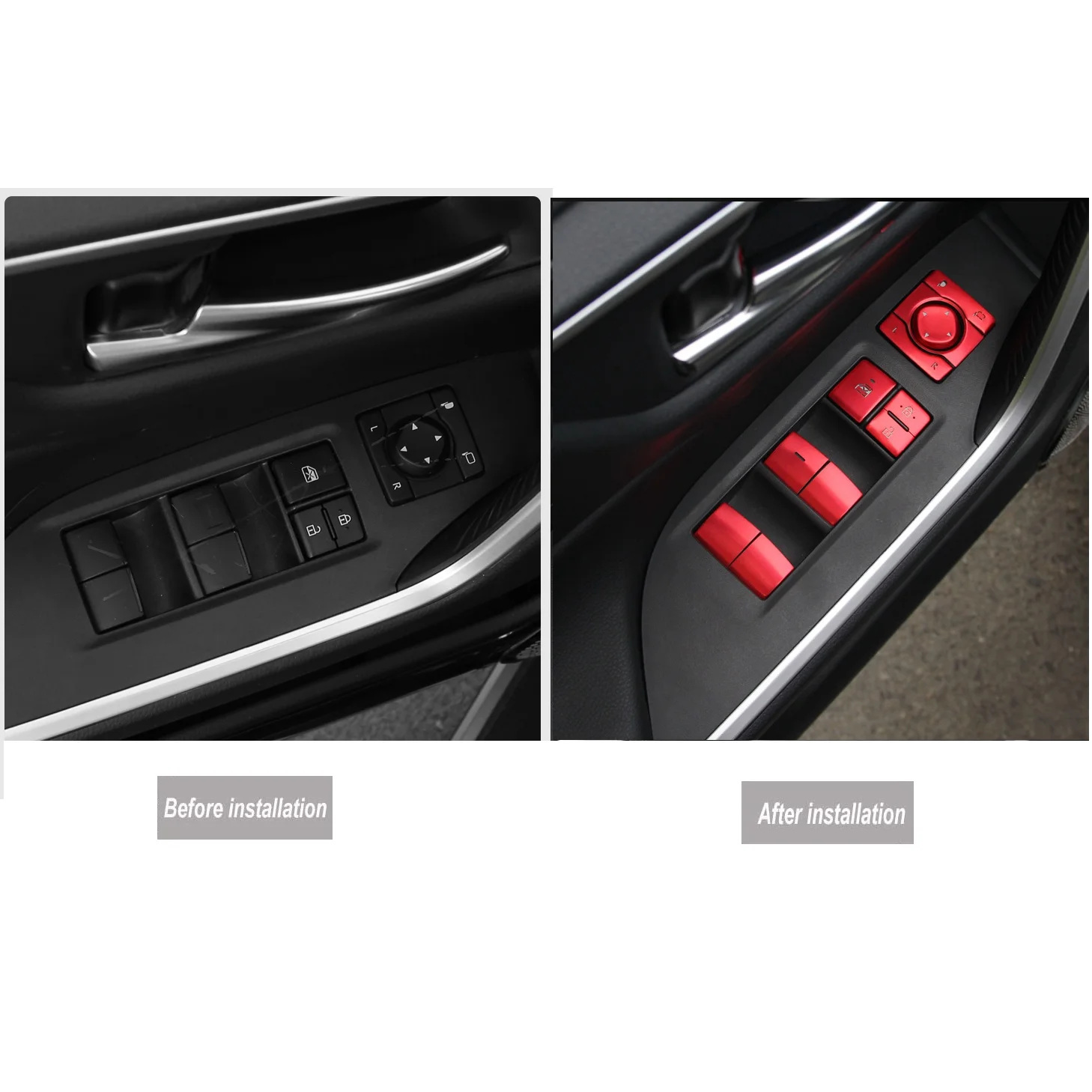 Car Door Window Lift Switch Button Cover Trim Sticker Sequin for Toyota RAV4 2019 2020 2021 Accessories, Red,14 PCS 3 Car Door Window Lift Switch Button Cover Trim Sticker Sequin for Toyota RAV4 2019 2020 2021 Accessories, Red,14 PCS 3