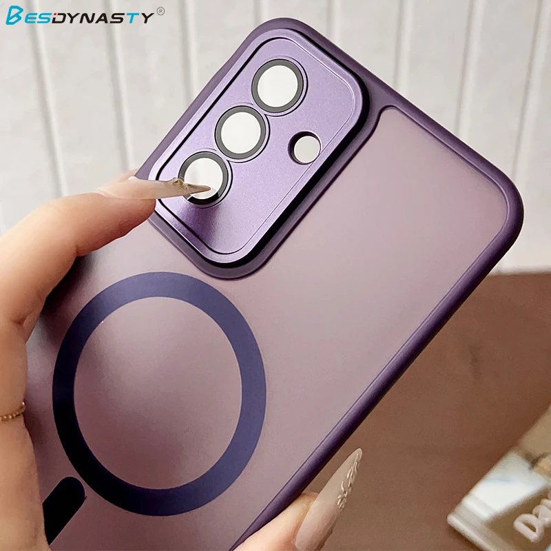 Luxury Matte Magnetic Wireless Charging Case with MagSafe-Compatible Hard Cover