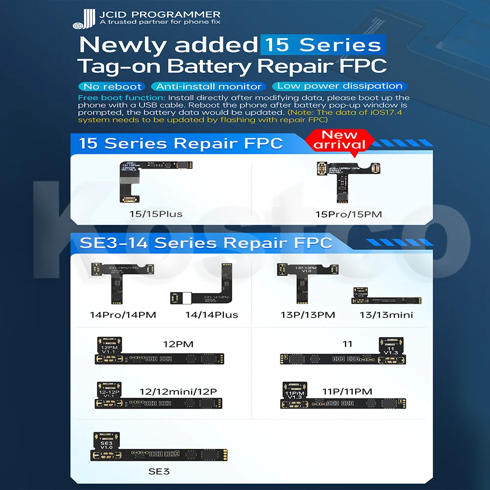 Jcid V1Se V1S Pro Original Battery Repair Flex Per Iphone 11 12 13 14 15 Pro Max Mini Battery Warning Health Repair Pop-Up Tool
