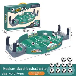 Interactive Two - Player Tabletop Soccer Game - Mini Foosball Field for Family Fun and Parties (Medium 10 ball)