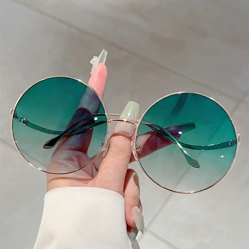 Oversized Round Gradient Sunglasses Women 2024