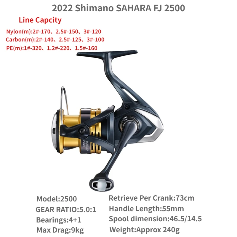 2022 SHIMANO SAHARA FJ 500 1000 C2000S C2000SHG 2500 2500SHG C3000 C3000DH  4000 4000XG C5000XG Spinning Fishing Saltwater