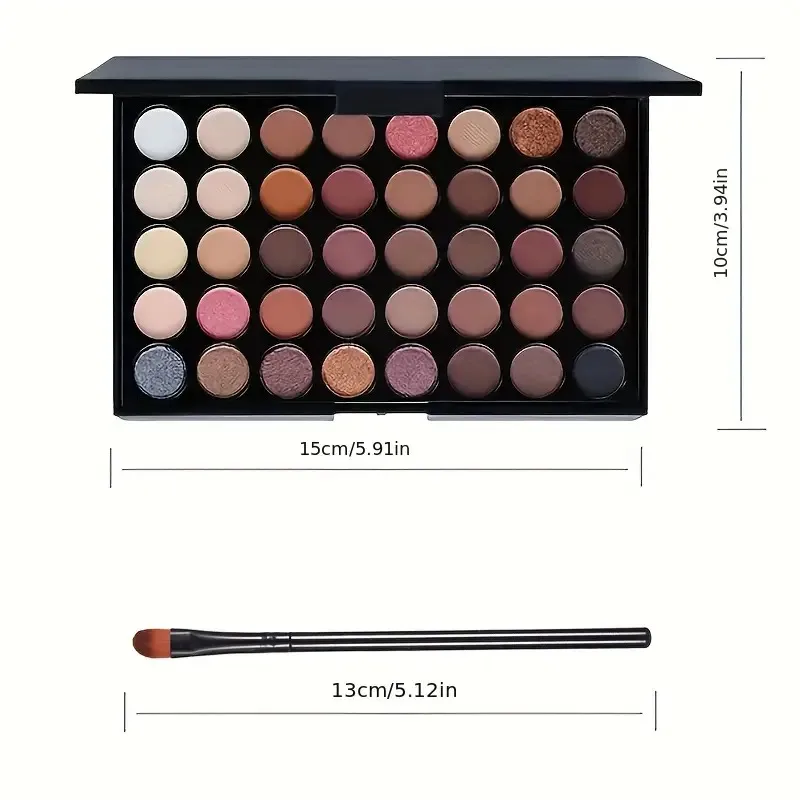 Eyeshadow Palette Set 2pcs 40 Colors with Brush Matte & Pearly Finishes Long-Lasting Non-Fading Shades Glitter Eye Shadow