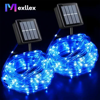 Outdoor Solar Fairy String Lights, 300/200/100/50 LEDs Copper Silver Wire Garland, Waterproof 8 Modes for Christmas Wedding 1
