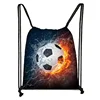 Cool Footbally / Soccerly Print Drawstring Bag Men Fashion Storage Bag Teenager Boy Casual Backpack Travel Bags Bookbag Gift 2