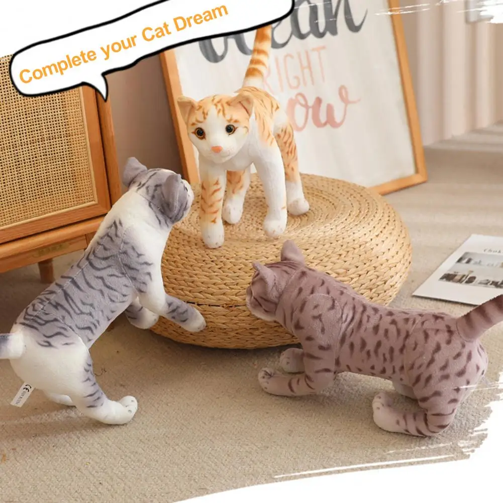 

Plush Cat Toy Super Soft Adorable Cat Plush Toy Non-deformable Stuffed Fully Filled Cute Appearance Gift for Kids Cat Lovers