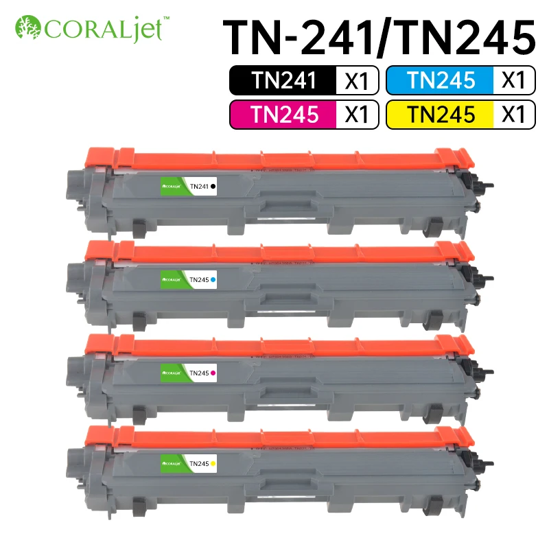 Coraljet Toner Cartridges Compatible For Brother TN241 TN245 Compatible with 9015CDW 9020CDW 9022CDW 3140CW 3142CW 3150CDN