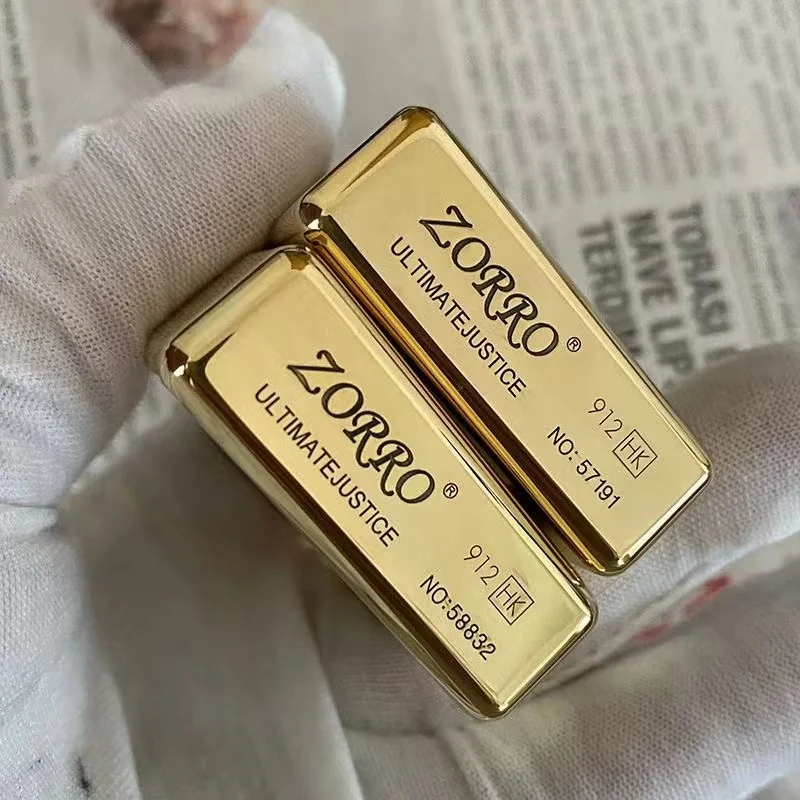 ZORRO 912 912S Retro High End Heavy Armor Brass Titanium Windproof Kerosene Lighter 3/5 Hinge Metal Gasoline Lighter Men's Gift
