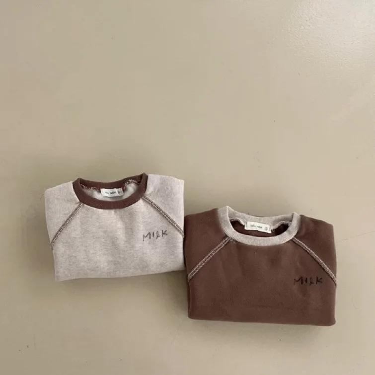 Autumn Winter Boy Girl Baby Fleece Thicken Long Sleeve Sweatshirt Children Plus Velvet Warm Tops Kid Retro Cotton Pullover Shirt