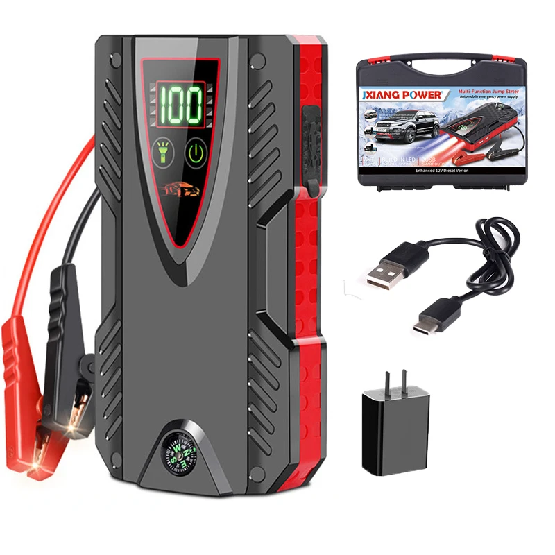 

99800mah 1000A Portable Jump Starter Voor Auto Batter Power Bank Emergency Batterij Booster Starten Charger Voor Car 12V 6.0L