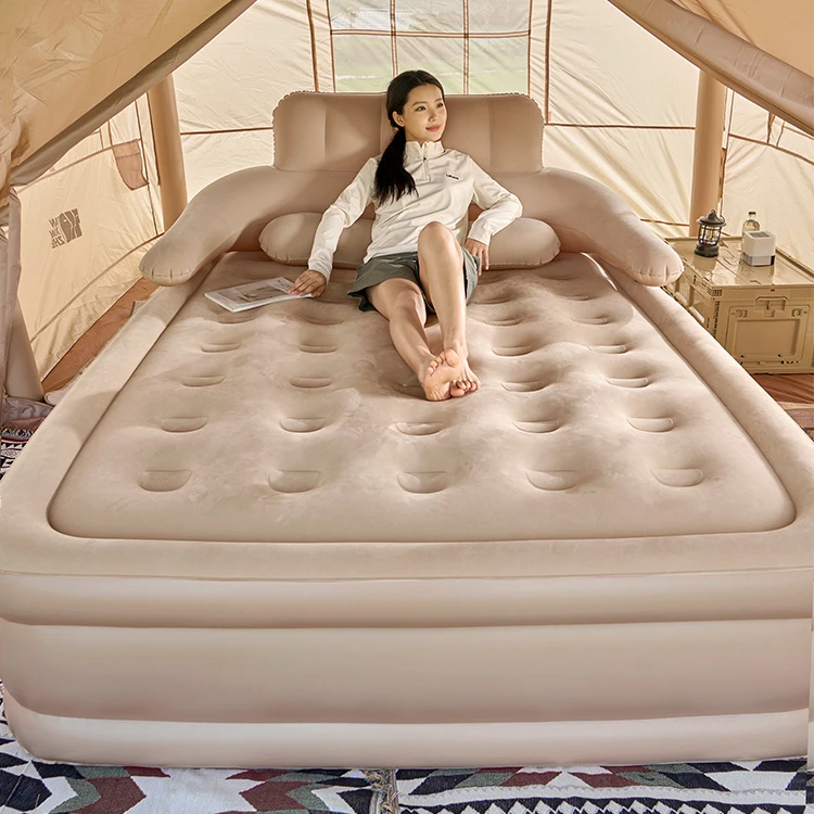 6719N Backrest Inflatable Air Bed Mattress With Built in Pump Custom Double Inflatable Mattress 3