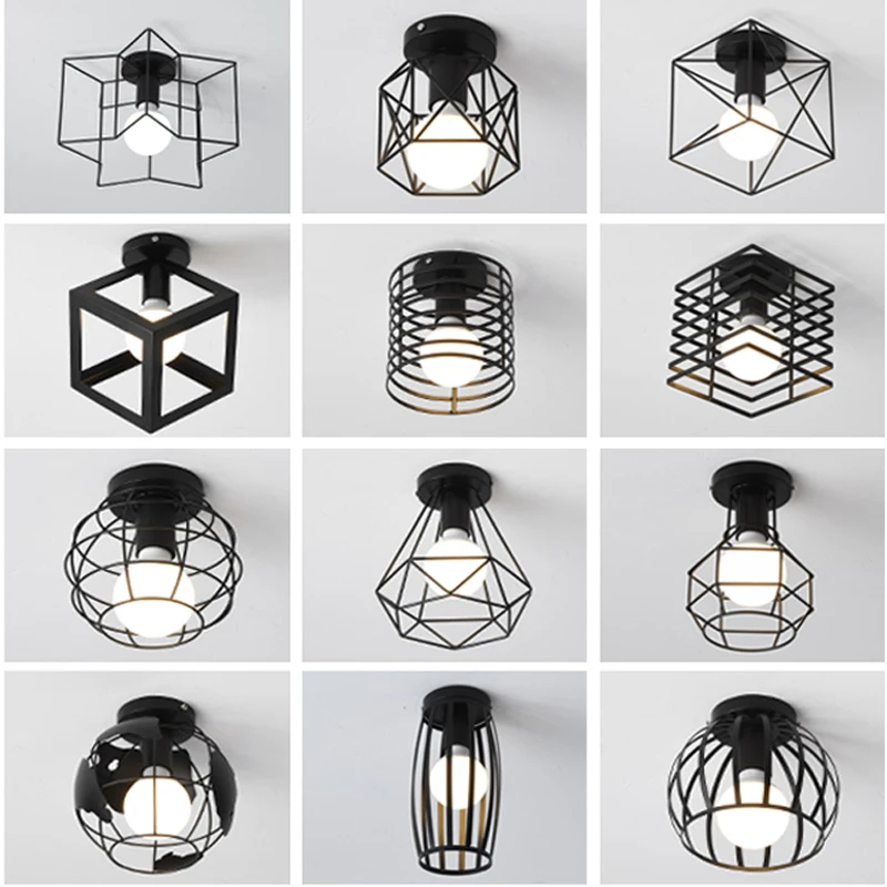 

Vintage Indoor LED Ceiling Lamp for Corridor Retro E27 LED Ceiling Lighting Fixtures for Bedroom Balcony Porch Home lamp110-220V