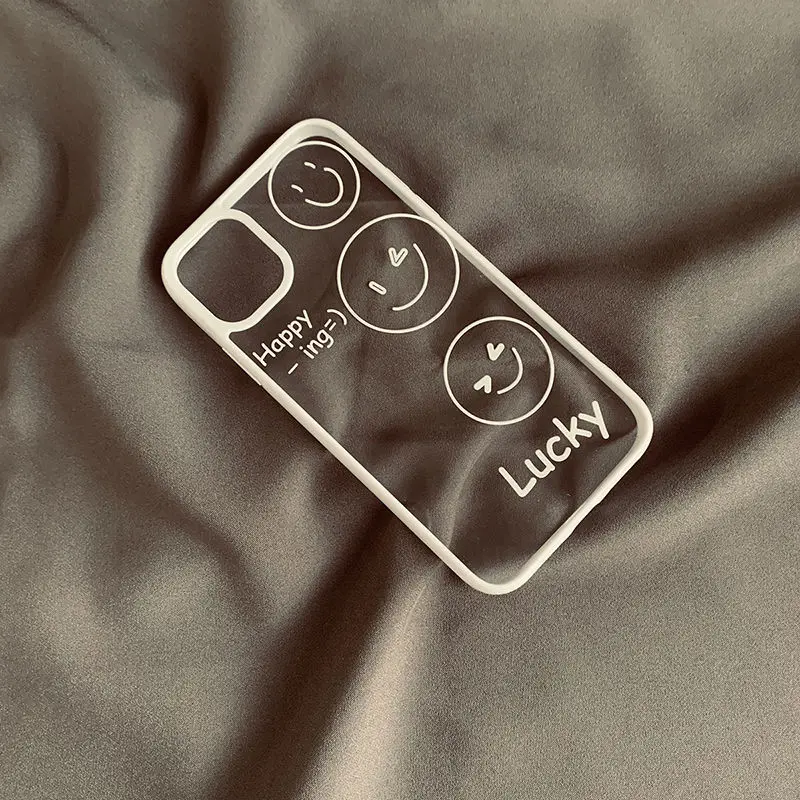 Lucky Side Smiling Face Clear Phone Case