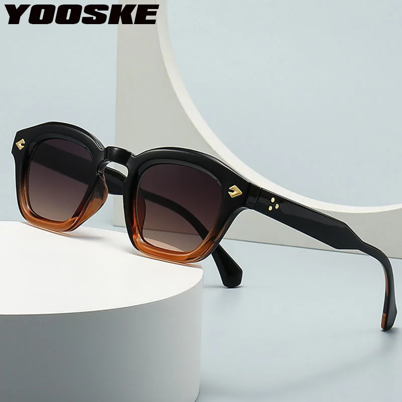 YOOSKE Round Punk Sunglasses Men's INS Popular Fashion Retro Sun Glasses Women Luxury Brand Designer UV400 Shades Goggles