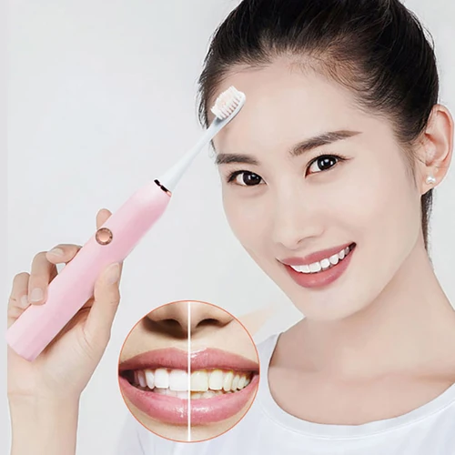 충전식 블랙 화이트 음파 전동 칫솔, IPX7 방수 배터리 모델 구강 위생 J208 3