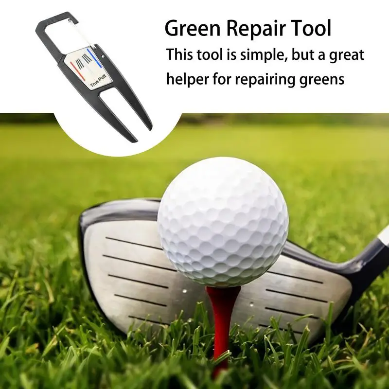 Golf Divot Tool Golf Putting Green Fork Zinc Alloy Golf Divot Repair Tool Pitch Groove Cleaner Golf Pitchforks Golf Accessories 6