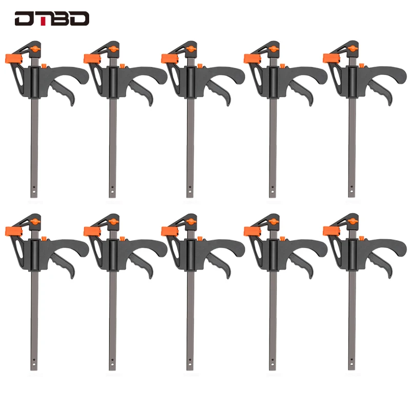 DTBD 4 Inch 2/3/4/5/10Pcs Woodworking Work Bar F Clamp Clip Set Hard Quick Ratchet Release DIY Carpentry Hand Tool Gadget dtbd 4inch 1 2 3 4 5 6 8 10pcs woodworking bar f clamp clip hard quick ratchet release speed squeeze diy carpentry hand tool