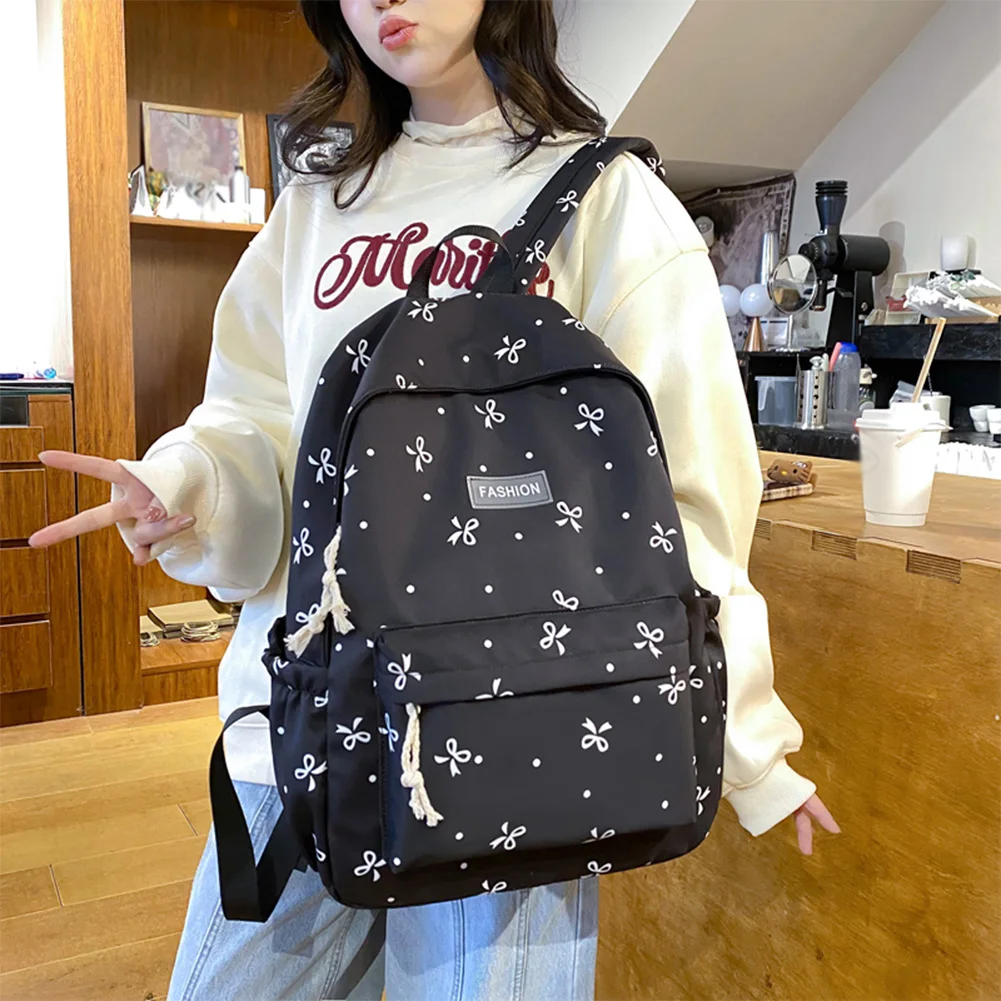 Women Laptop Backpack Floral Print Casual School Bag Large Capacity Versatile Rucksack School Outdoor Camping Picnic Bag