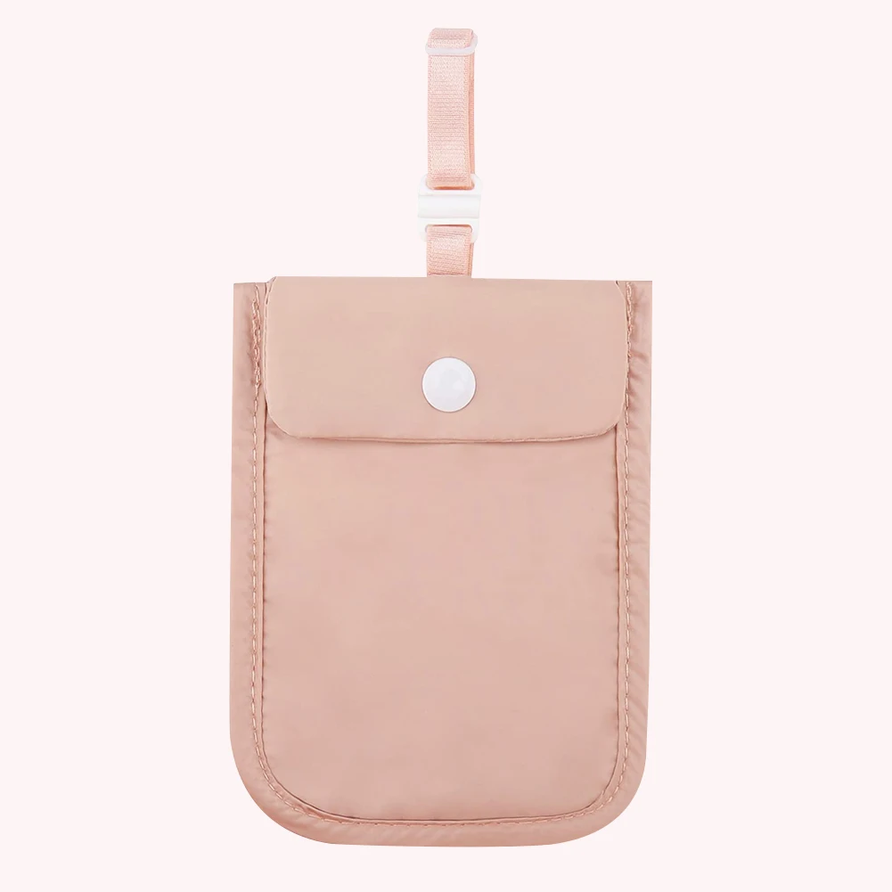 Women Coin Purse Solid Color Travel Bra Wallet Flap Clasp Secret Travel Wallet Pickpocket Belt Cotton for Money Valuables