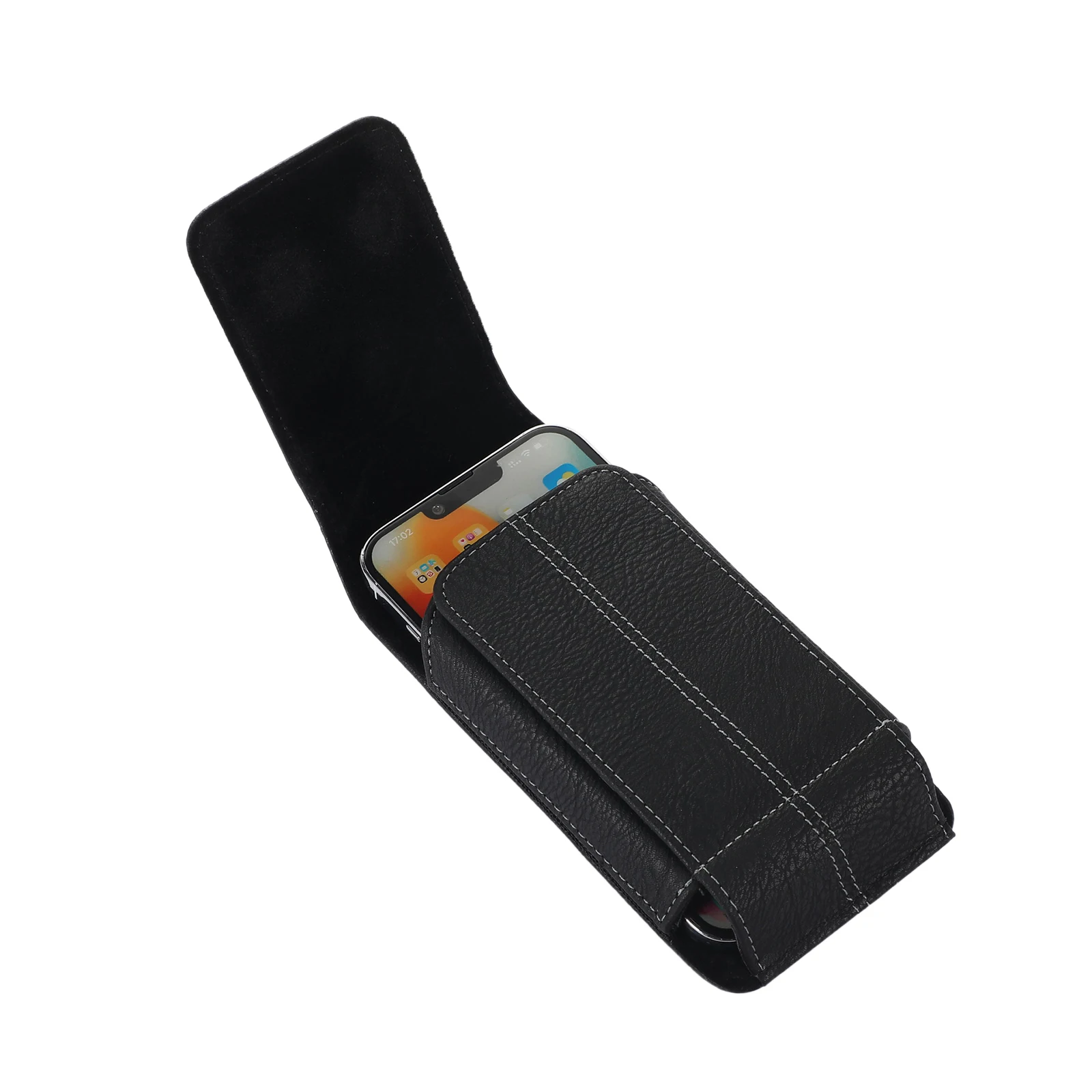 Deluxe PU Leather Vertical Flip Phone Pouch with Belt Clip