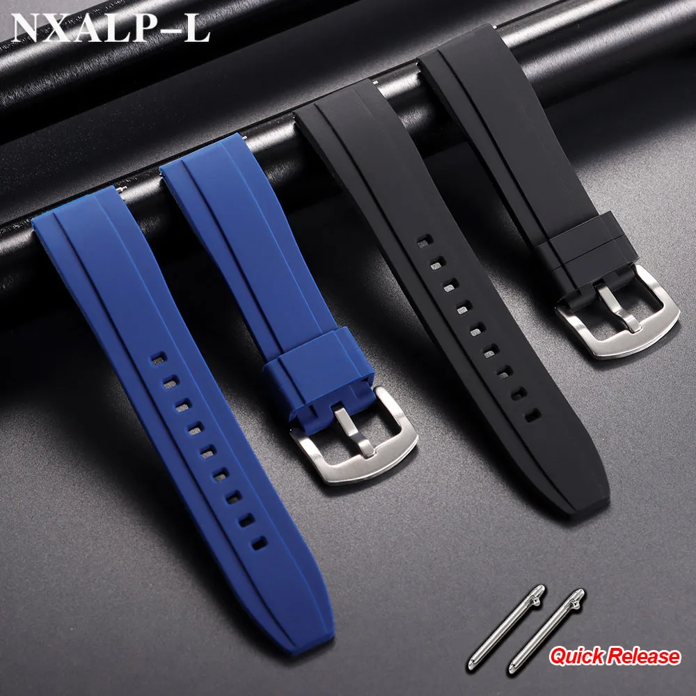Universal Quick Release Silicone Sport Watch Band, Waterproof Rubber Wristband