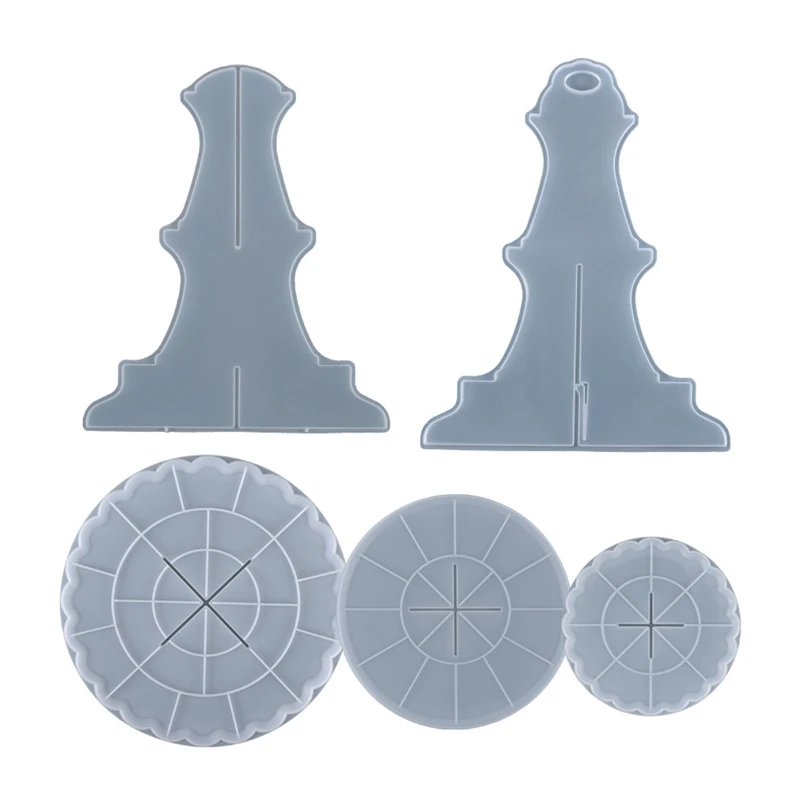 

N58F 3 Tier Resin Tray Mold DIY Crystal Epoxy Resin Mould Three-layer Fruit Plate Cake Stand Silicone Mold for Making Dessert