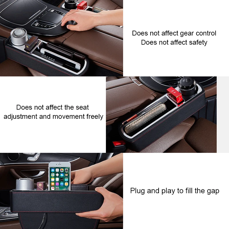 Wireless Charging Car Storage Box with Cup Holder