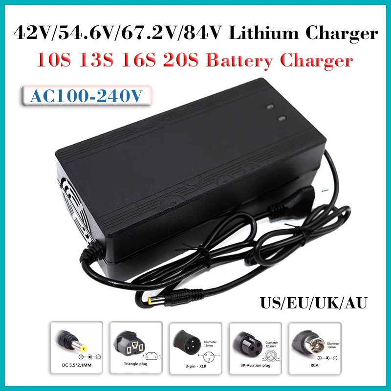 42V 54.6V 58.8V 67.2V 84V 3A Li-ion Battery Charger For e-bike Electric  Bicycle
