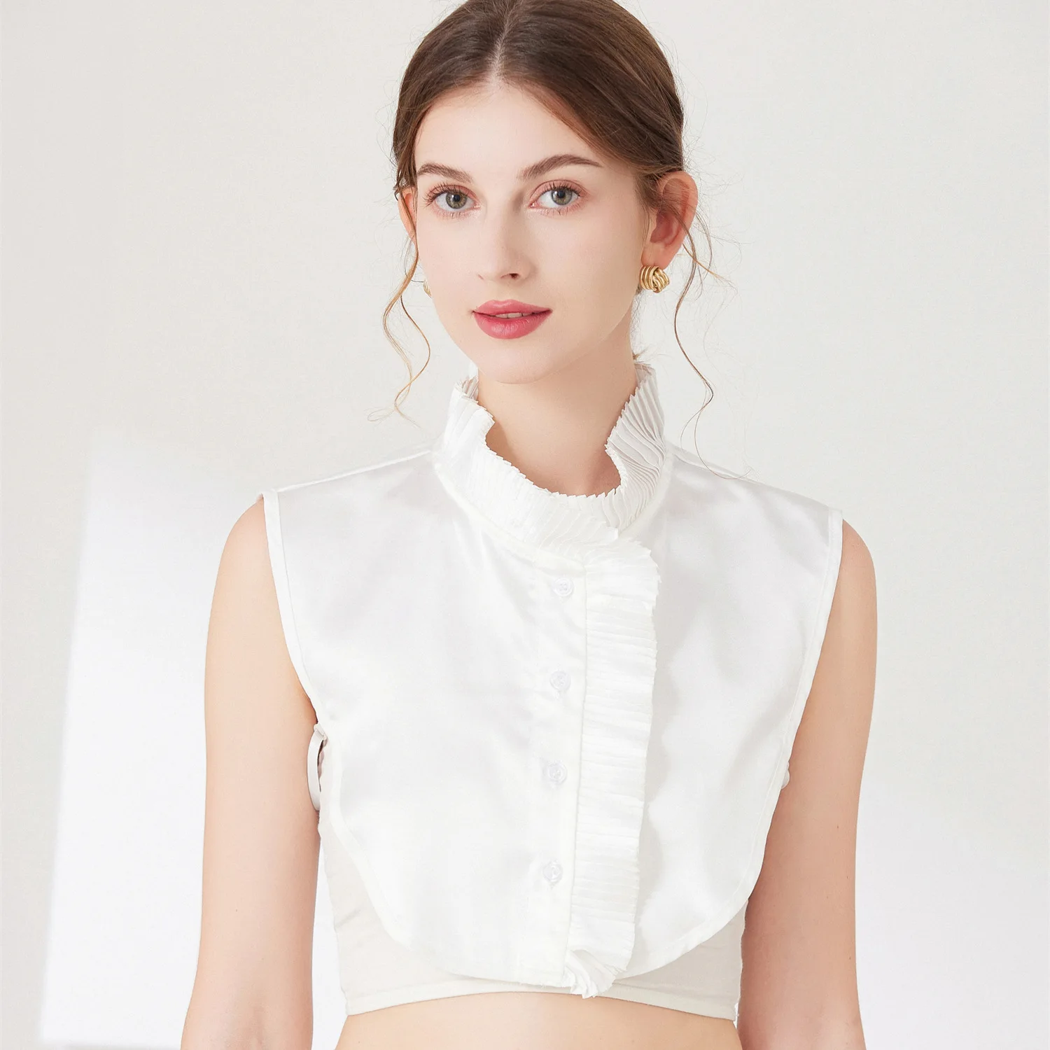 Col Détachable Femme - Faux Col Amovible En Mousseline, Taille élastique, Pour Sweats Et Robes