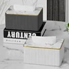 Leather Tissue Storage Box Marbling Paper Drawer Korean Creative Vertical Pattern Tissue Box Car Home Hotel Storage Supplies 2